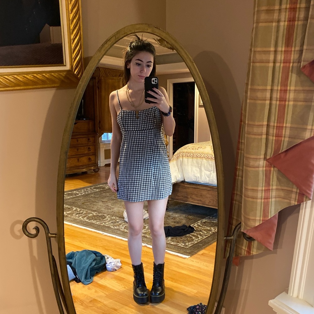 Checkered mini dress